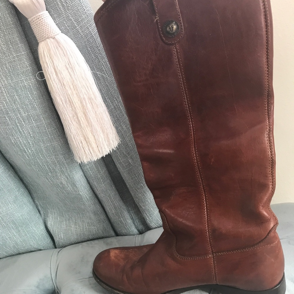 FRYE LEATHER BOOTS - BROWN